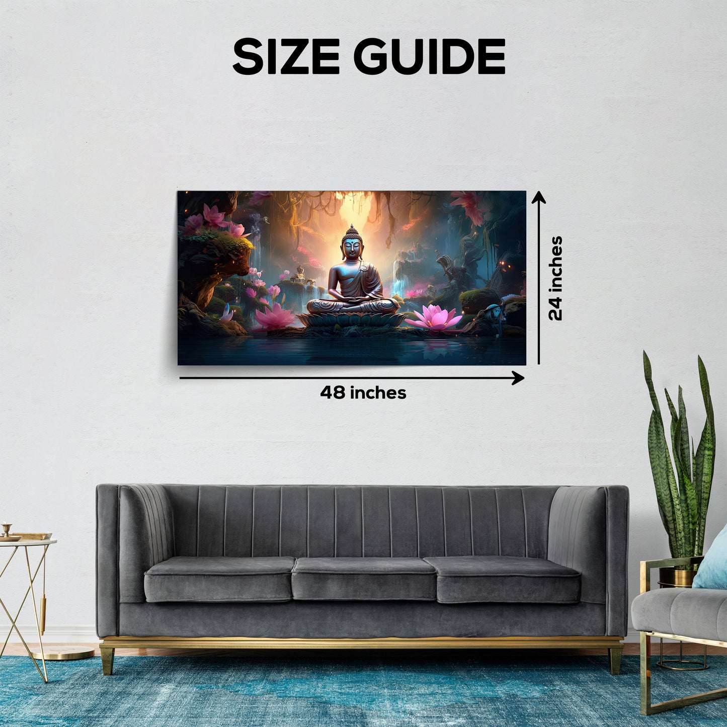 Gautam Buddha Spiritual Awakening Decor Wall Art |  Eco-Friendly Decor for Your Home Space | Crystal wall art