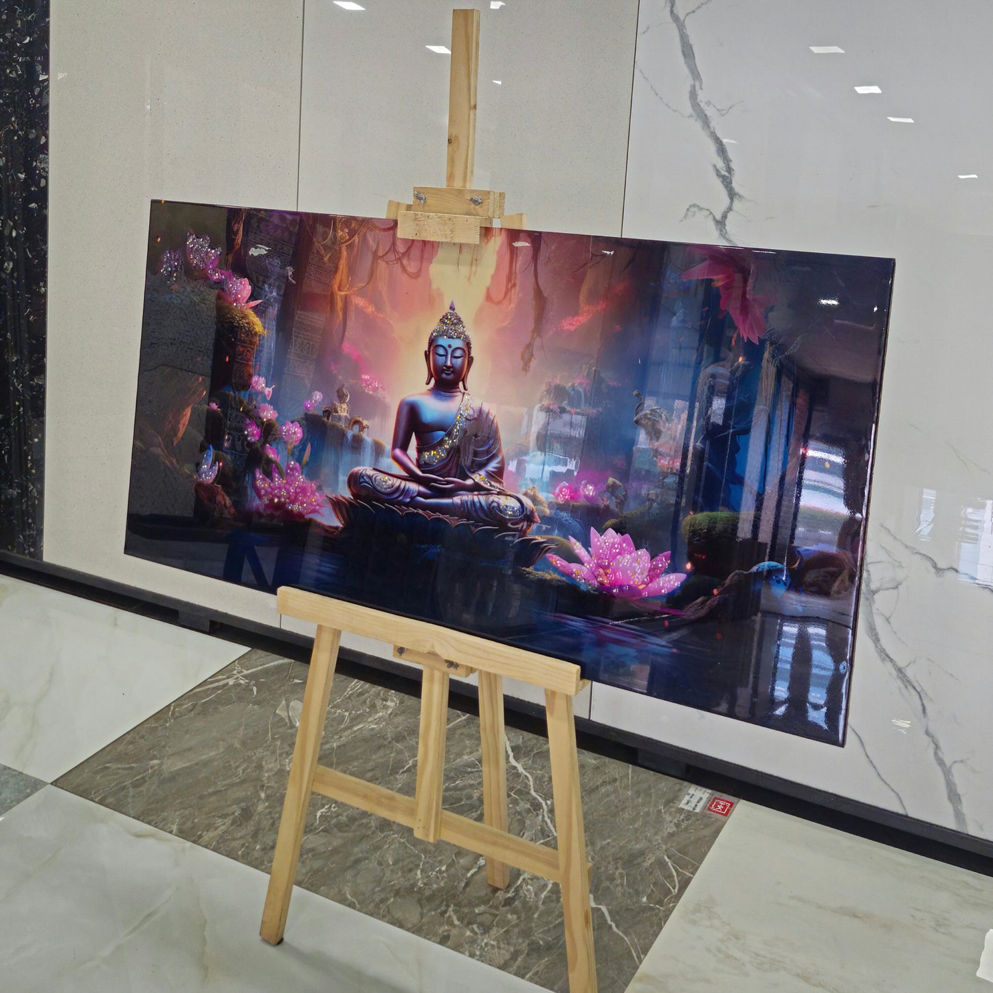 Gautam Buddha Spiritual Awakening Decor Wall Art |  Eco-Friendly Decor for Your Home Space | Crystal wall art