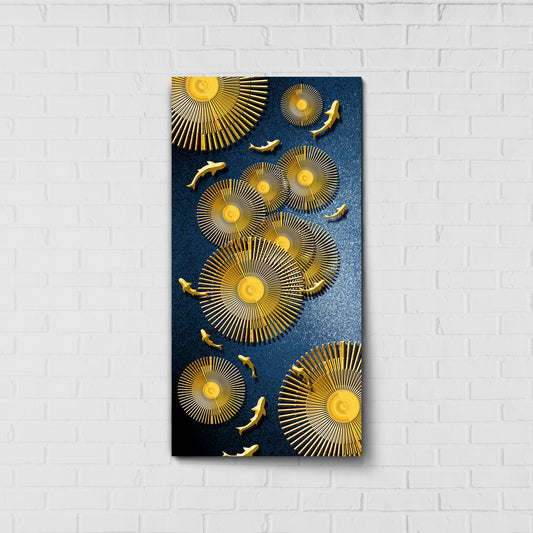 Golden Harmony of Nature | Eco-Friendly Decor for Your Home, Office, and Creative Space | Crystal wall art