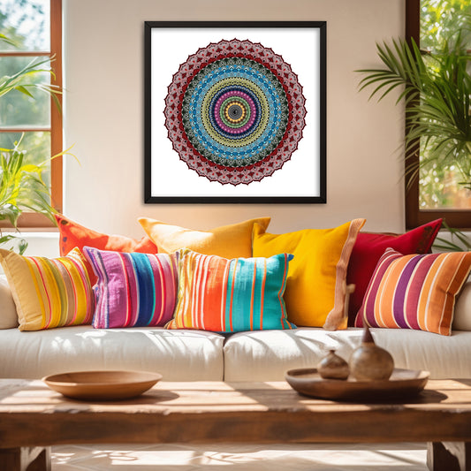 Jewelled Harmony Mandala Art Wall Decor | Healing Through Geometric Beauty