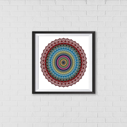 Jewelled Harmony Mandala Art Wall Decor | Healing Through Geometric Beauty
