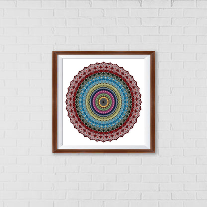 Jewelled Harmony Mandala Art Wall Decor | Healing Through Geometric Beauty