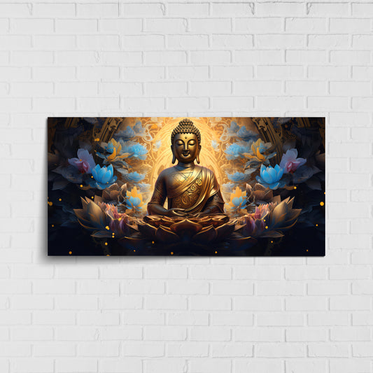 Lord Buddha Radiant Presence Decor Wall Art | Eco-Friendly Decor for Your Home Space | Crystal wall art
