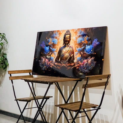Lord Buddha Radiant Presence Decor Wall Art | Eco-Friendly Decor for Your Home Space | Crystal wall art