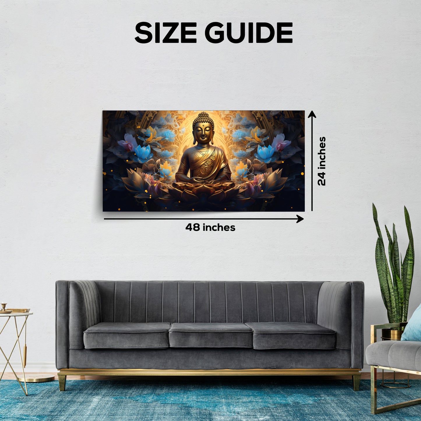 Lord Buddha Radiant Presence Decor Wall Art | Eco-Friendly Decor for Your Home Space | Crystal wall art
