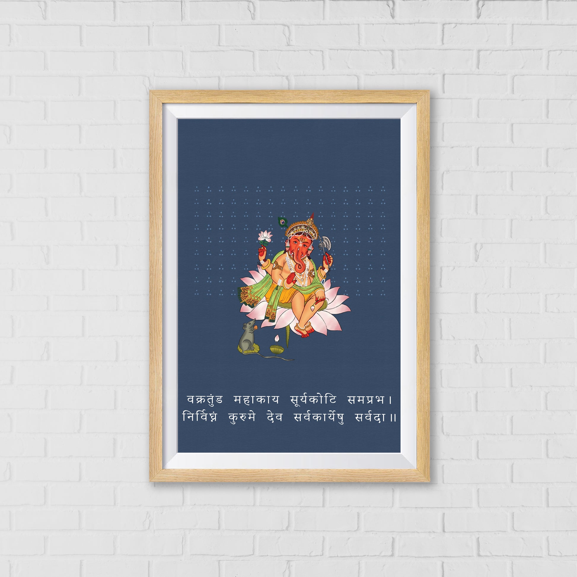 Lord Ganesha on Lotus – A Symbol of Wisdom & Prosperity | Home Decor Wall Art 02