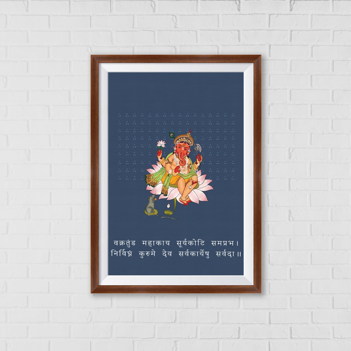 Lord Ganesha on Lotus – A Symbol of Wisdom & Prosperity | Home Decor Wall Art 03