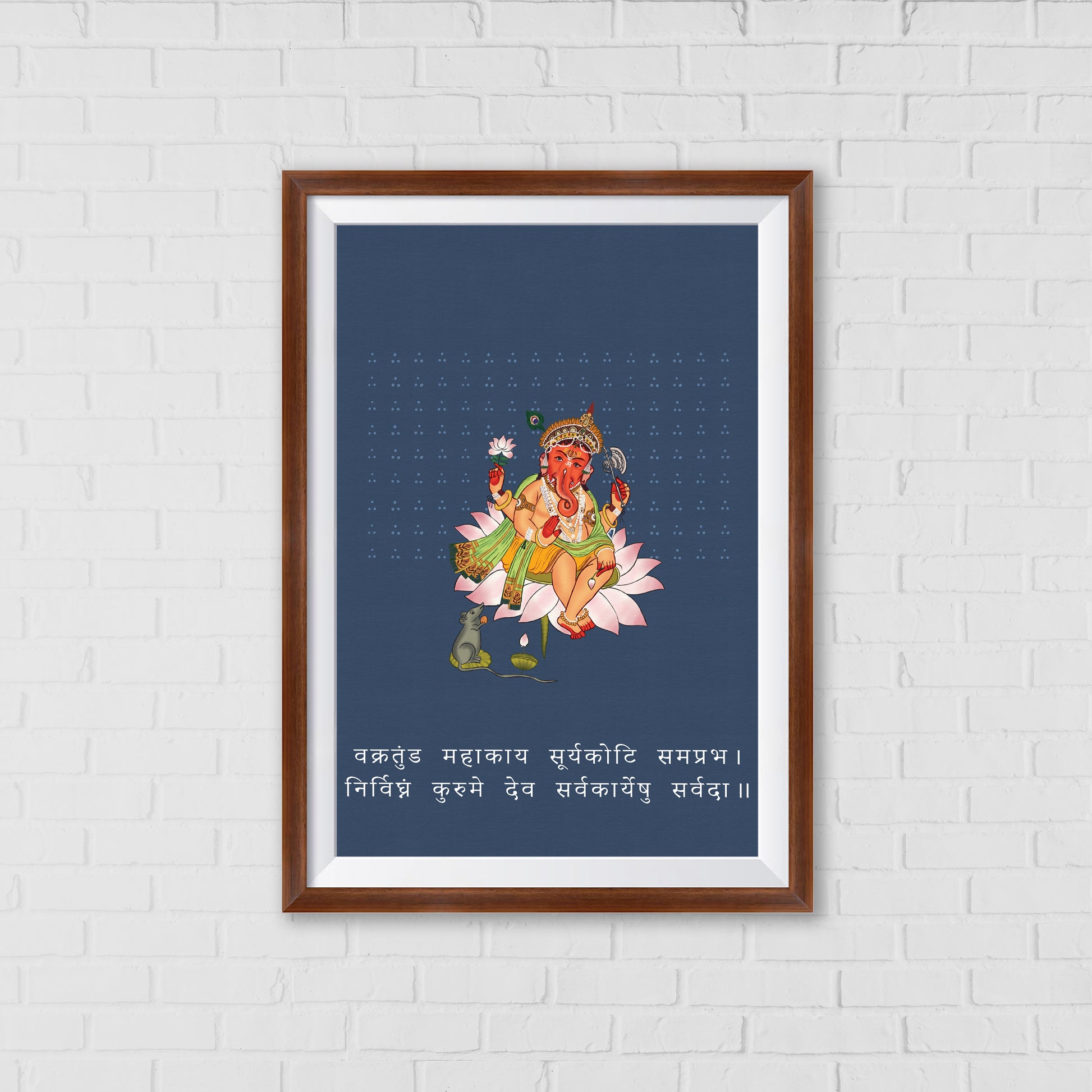Lord Ganesha on Lotus – A Symbol of Wisdom & Prosperity | Home Decor Wall Art 03