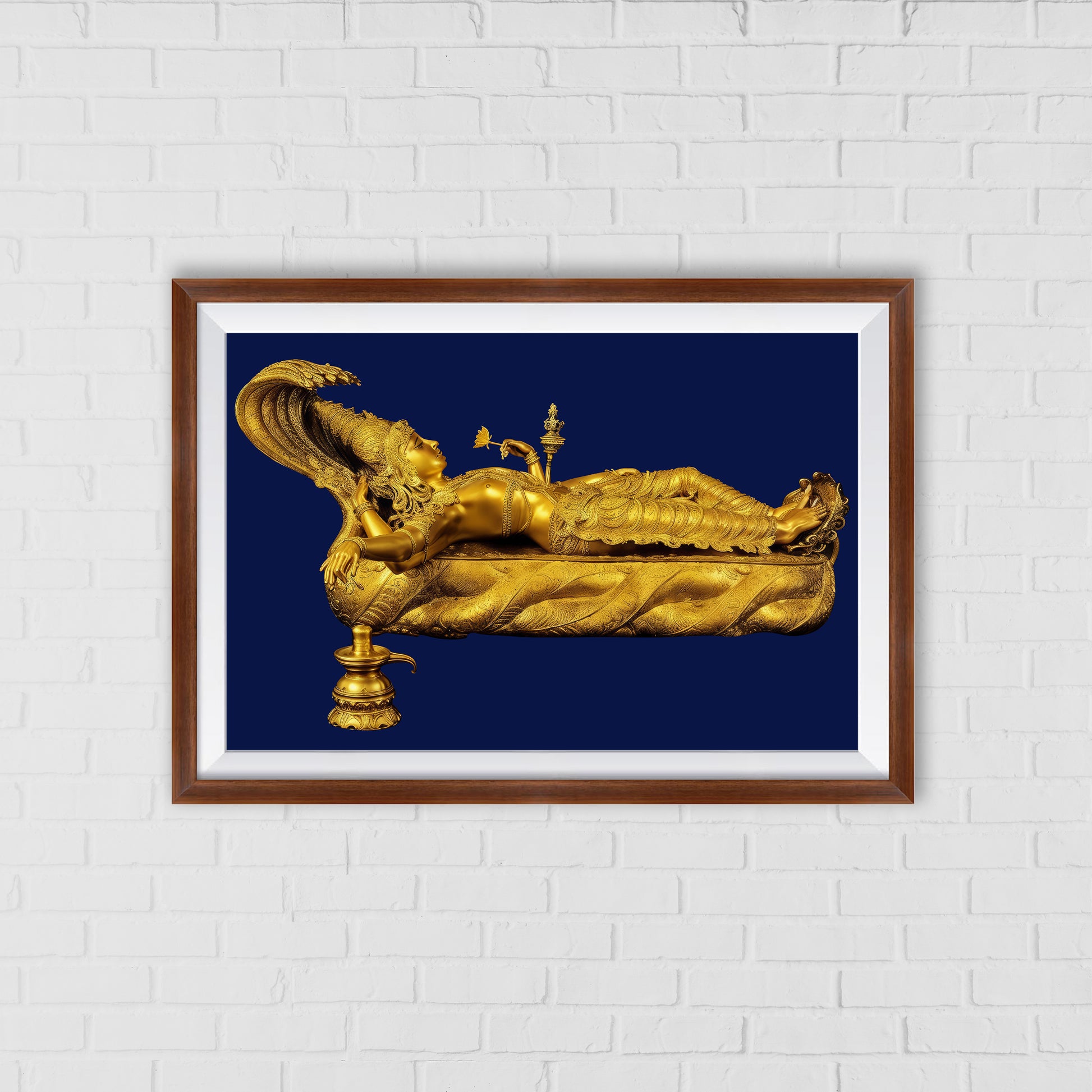Lord Vishnu in Anantha Shayana – The Eternal Cosmic Rest | Home Decor Wall Art  02