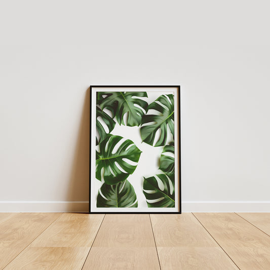 Lush Monstera Leaf Canvas Portrait– Perfect for Modern Interiors | Home Decor Wall Art