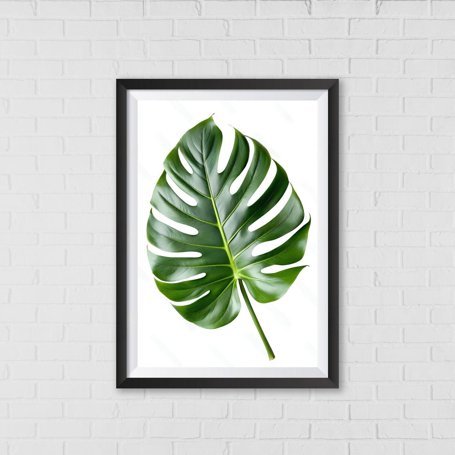 Minimalist Monstera Leaf Canvas Portrait | Home Decor Wall Art