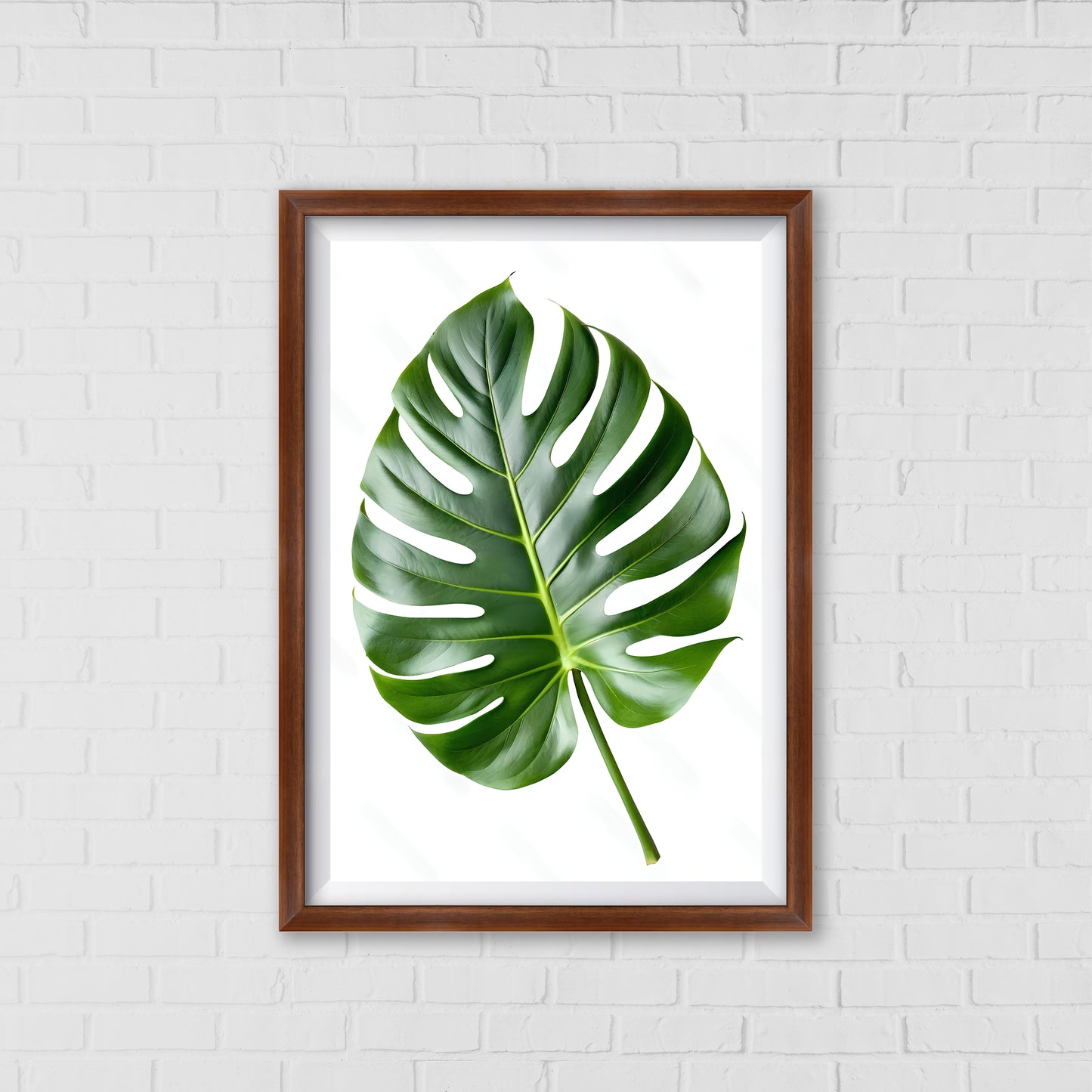 Minimalist Monstera Leaf Canvas Portrait | Home Decor Wall Art