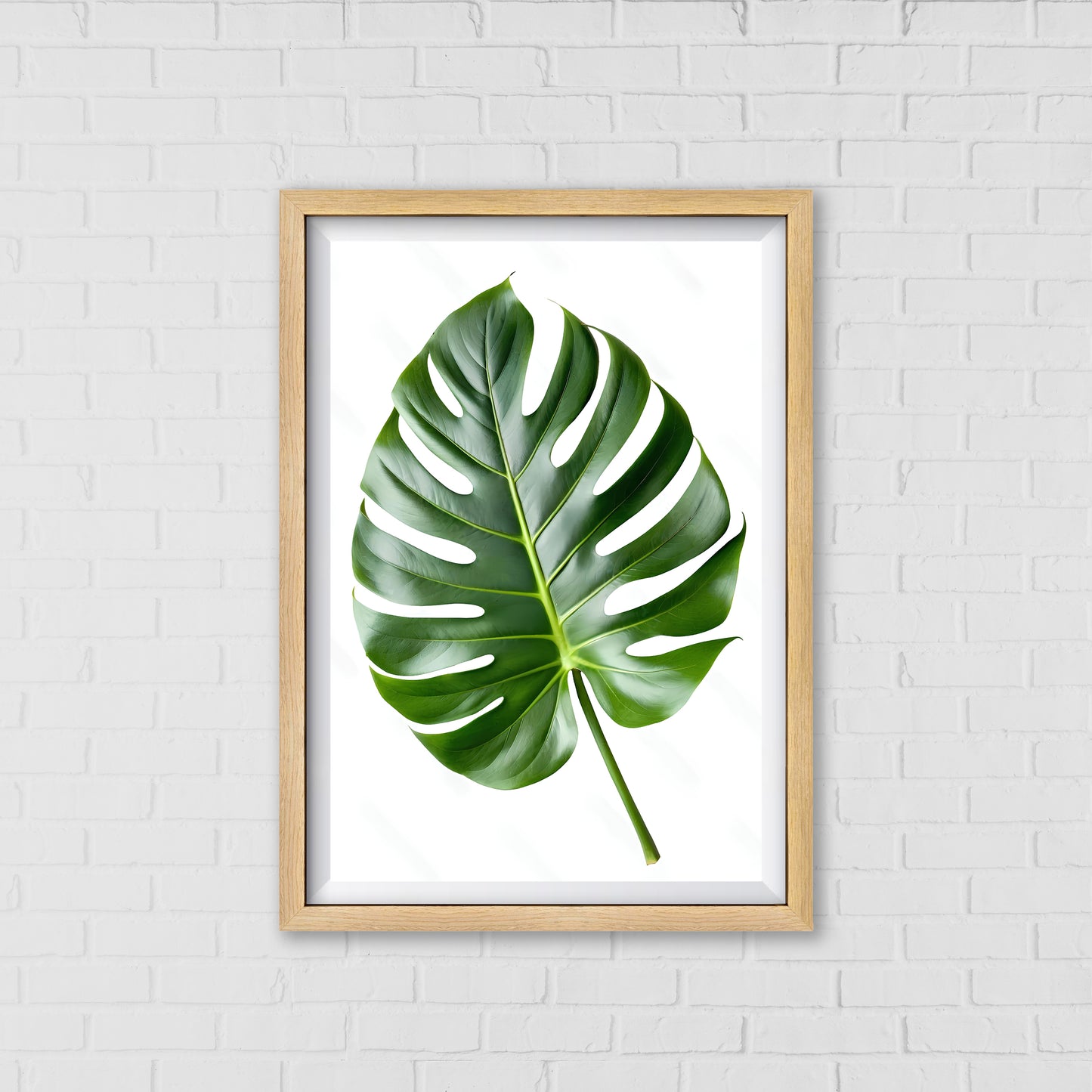 Minimalist Monstera Leaf Canvas Portrait | Home Decor Wall Art