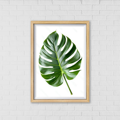 Minimalist Monstera Leaf Canvas Portrait | Home Decor Wall Art