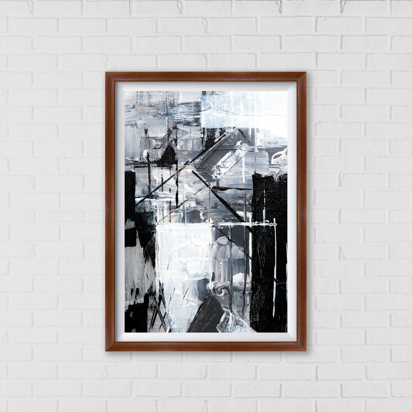 Monochromatic Black and White Abstract Art Abstract by Steve Johnson | Modern Wall Art Decor