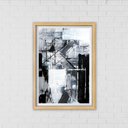 Monochromatic Black and White Abstract Art Abstract by Steve Johnson | Modern Wall Art Decor