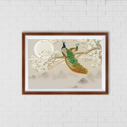 Moonlight Peacock Vastu Art for Elegance and Positive Energy | Home Decor Wall Art