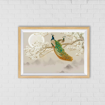 Moonlight Peacock Vastu Art for Elegance and Positive Energy | Home Decor Wall Art