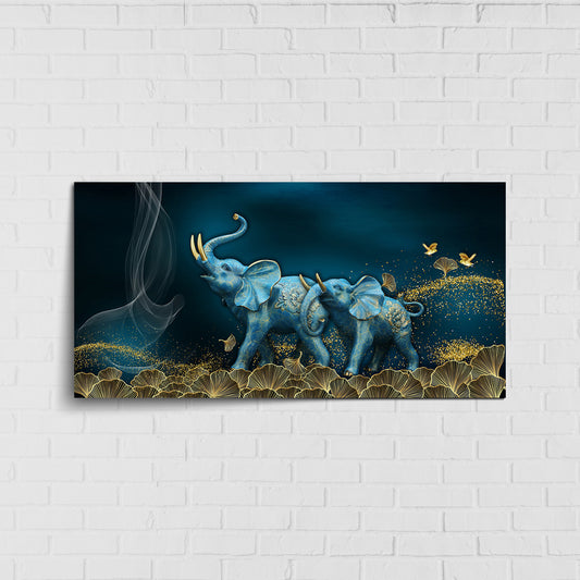 Mystical Elephant Duo | Eco-Friendly Decor for Your Home, Office, and Creative Space | Crystal wall art