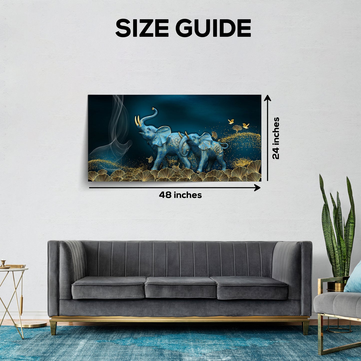 Mystical Elephant Duo | Eco-Friendly Decor for Your Home, Office, and Creative Space | Crystal wall art