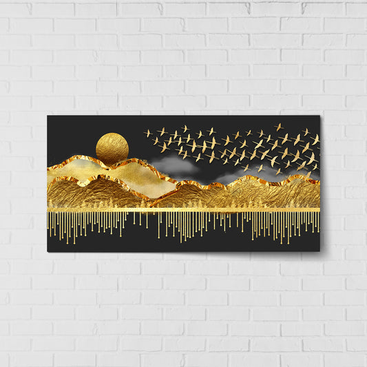 Nature's Golden Flight Decor Wall Art | Eco-Friendly Decor for Your Home, Office, and Creative Space | Crystal wall art