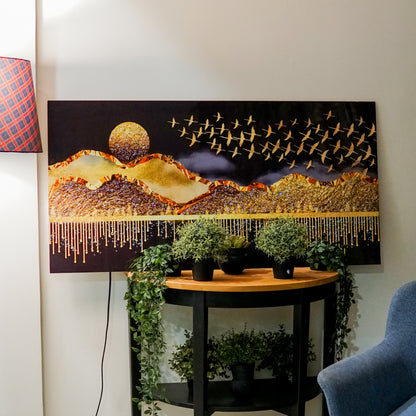Nature's Golden Flight Decor Wall Art | Eco-Friendly Decor for Your Home, Office, and Creative Space | Crystal wall art