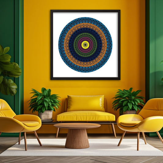 Oceanic Depth Mandala Art Wall Decor| Inspired by Ancient Symbolism