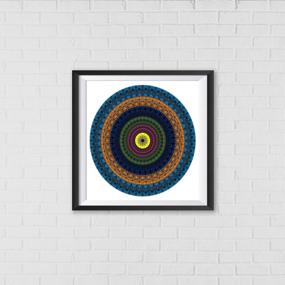 Oceanic Depth Mandala Art Wall Decor| Inspired by Ancient Symbolism