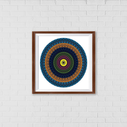 Oceanic Depth Mandala Art Wall Decor| Inspired by Ancient Symbolism