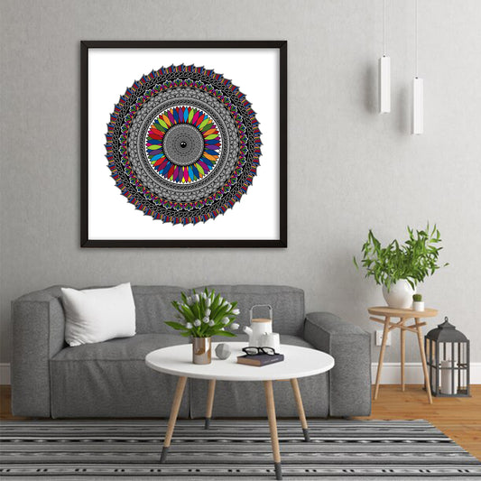 Prismatic Bloom Mandala Art Wall Decor | Balancing Harmony and Serenity