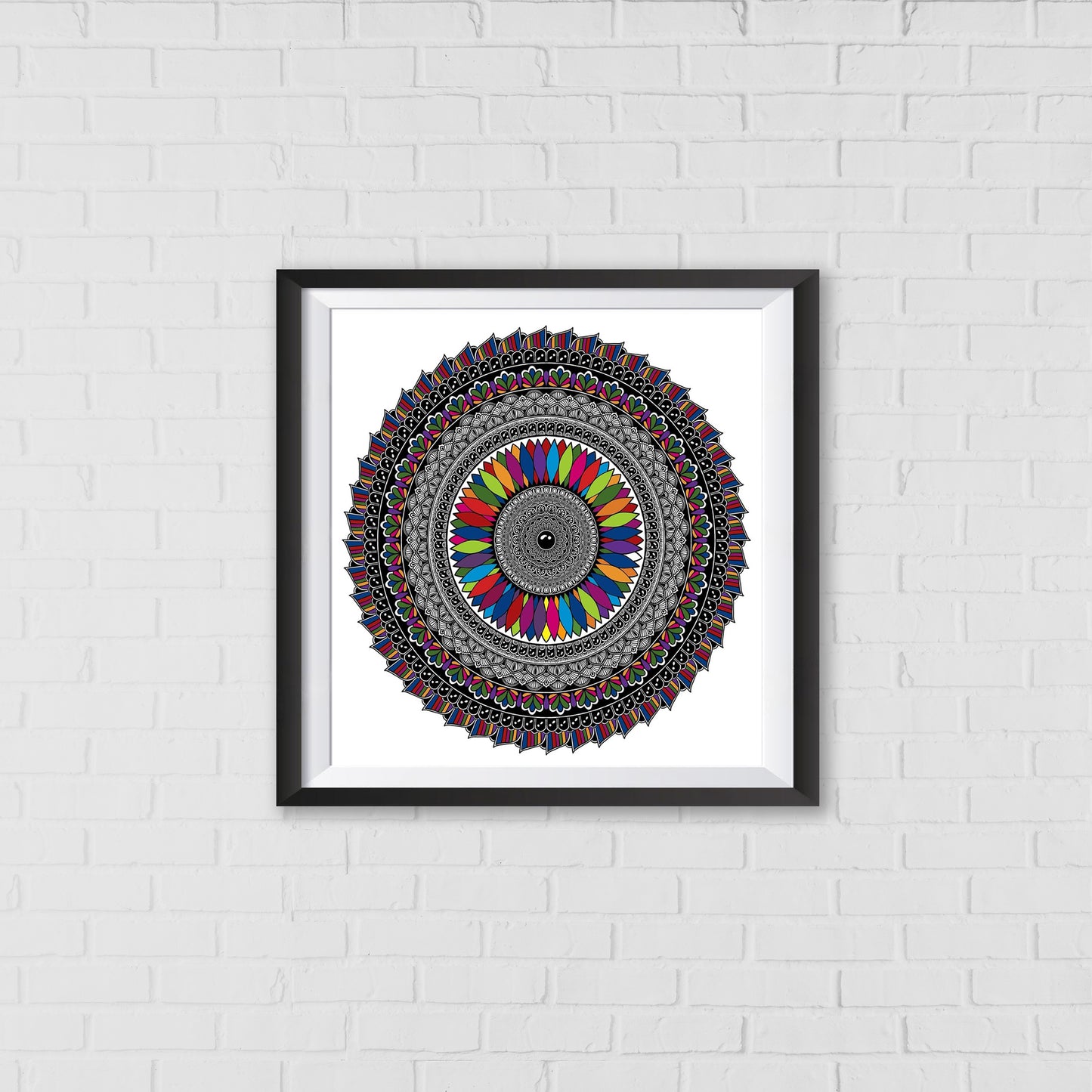 Prismatic Bloom Mandala Art Wall Decor | Balancing Harmony and Serenity
