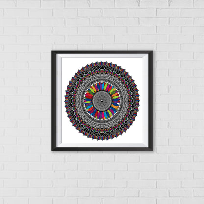 Prismatic Bloom Mandala Art Wall Decor | Balancing Harmony and Serenity