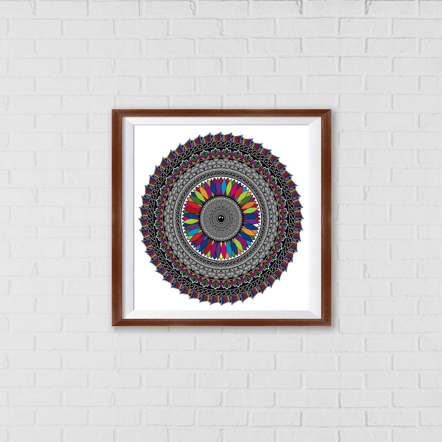 Prismatic Bloom Mandala Art Wall Decor | Balancing Harmony and Serenity
