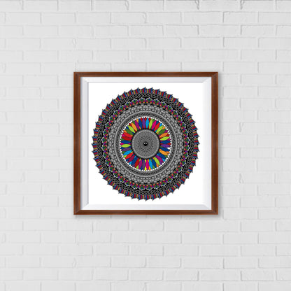 Prismatic Bloom Mandala Art Wall Decor | Balancing Harmony and Serenity