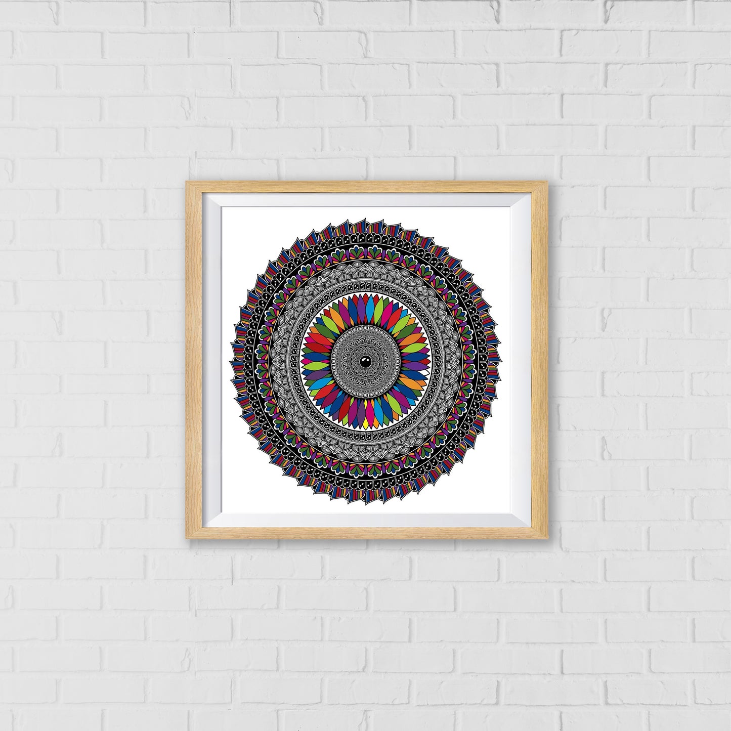 Prismatic Bloom Mandala Art Wall Decor | Balancing Harmony and Serenity