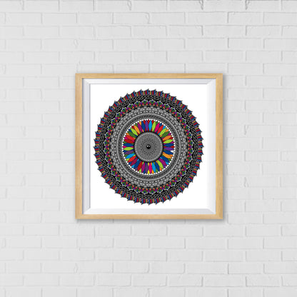 Prismatic Bloom Mandala Art Wall Decor | Balancing Harmony and Serenity