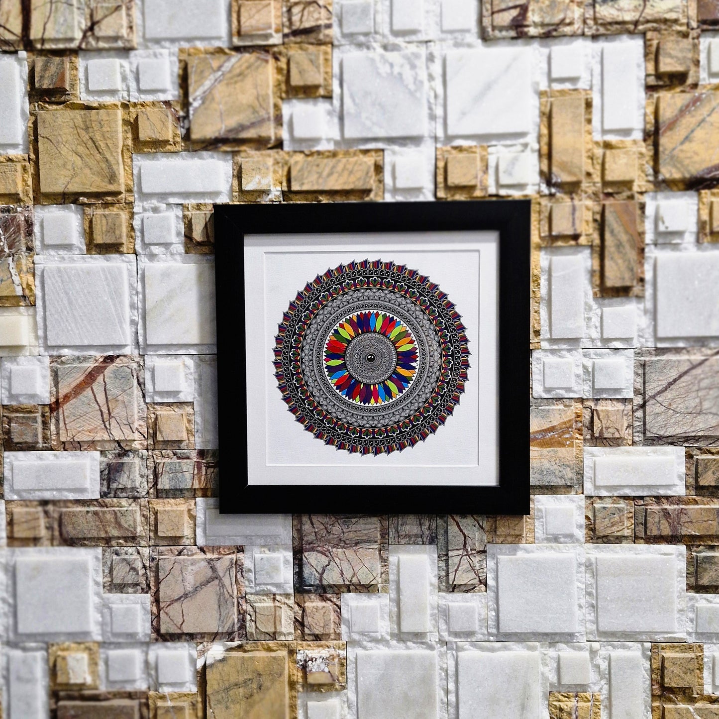 Prismatic Bloom Mandala Art Wall Decor | Balancing Harmony and Serenity