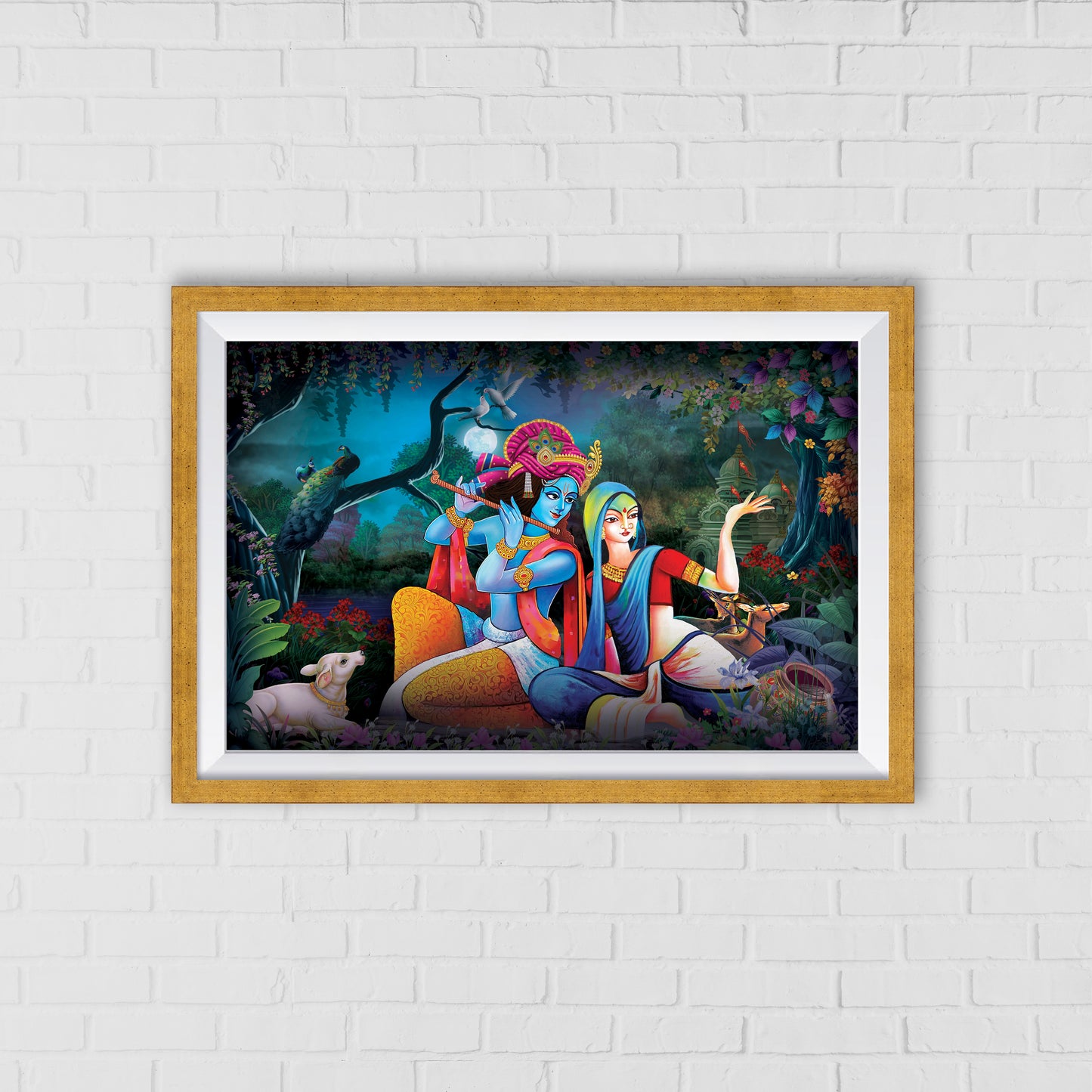 Radha Krishna Divine Love | Indian Wall Art Decor