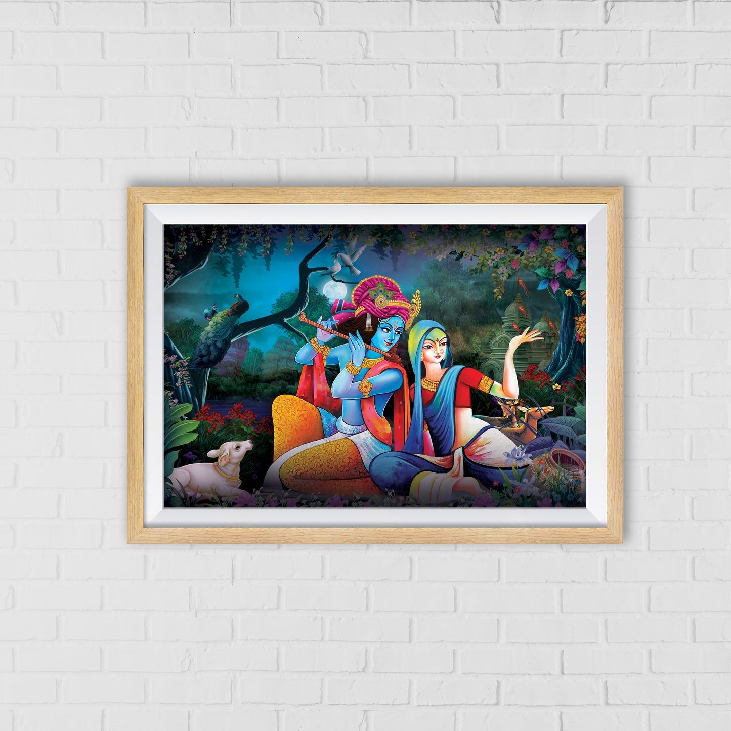 Radha Krishna Divine Love | Indian Wall Art Decor