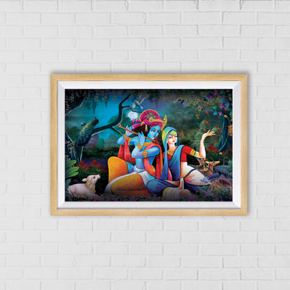 Radha Krishna Divine Love | Indian Wall Art Decor