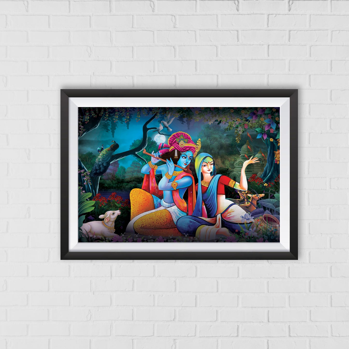 Radha Krishna Divine Love | Indian Wall Art Decor