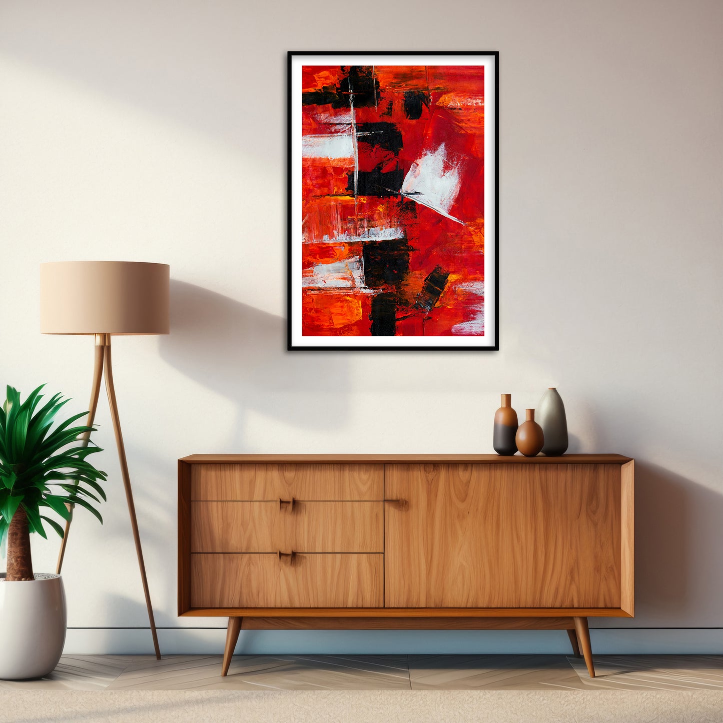 Red and Black Abstract Art by Steve Johnson | Modern Wall Art Decor