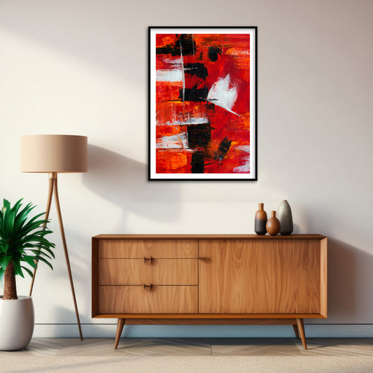 Red and Black Abstract Art by Steve Johnson | Modern Wall Art Decor