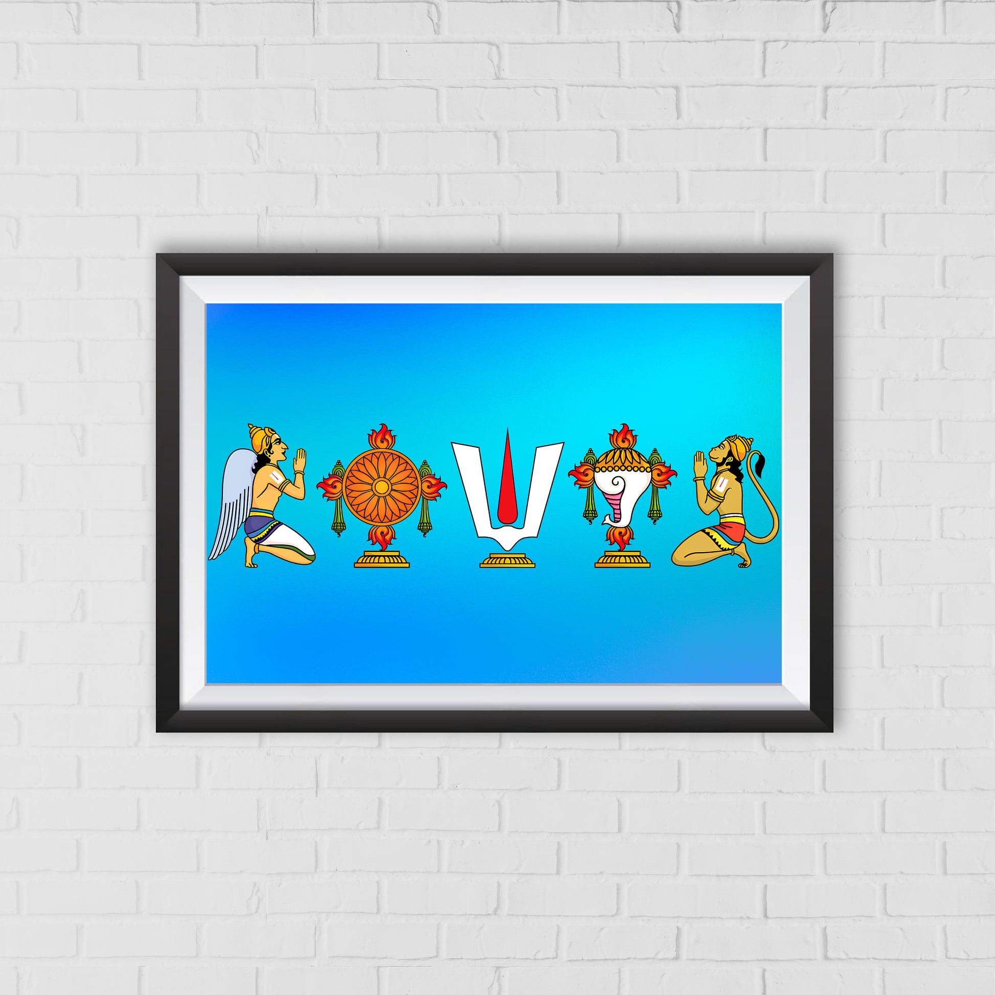Sacred Symbols of Vaishnavism – A Divine Representation | Home Decor Wall Art  01