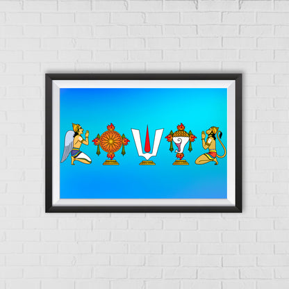 Sacred Symbols of Vaishnavism – A Divine Representation | Home Decor Wall Art  01
