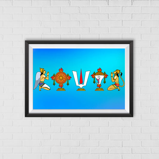 Sacred Symbols of Vaishnavism – A Divine Representation | Home Decor Wall Art  01