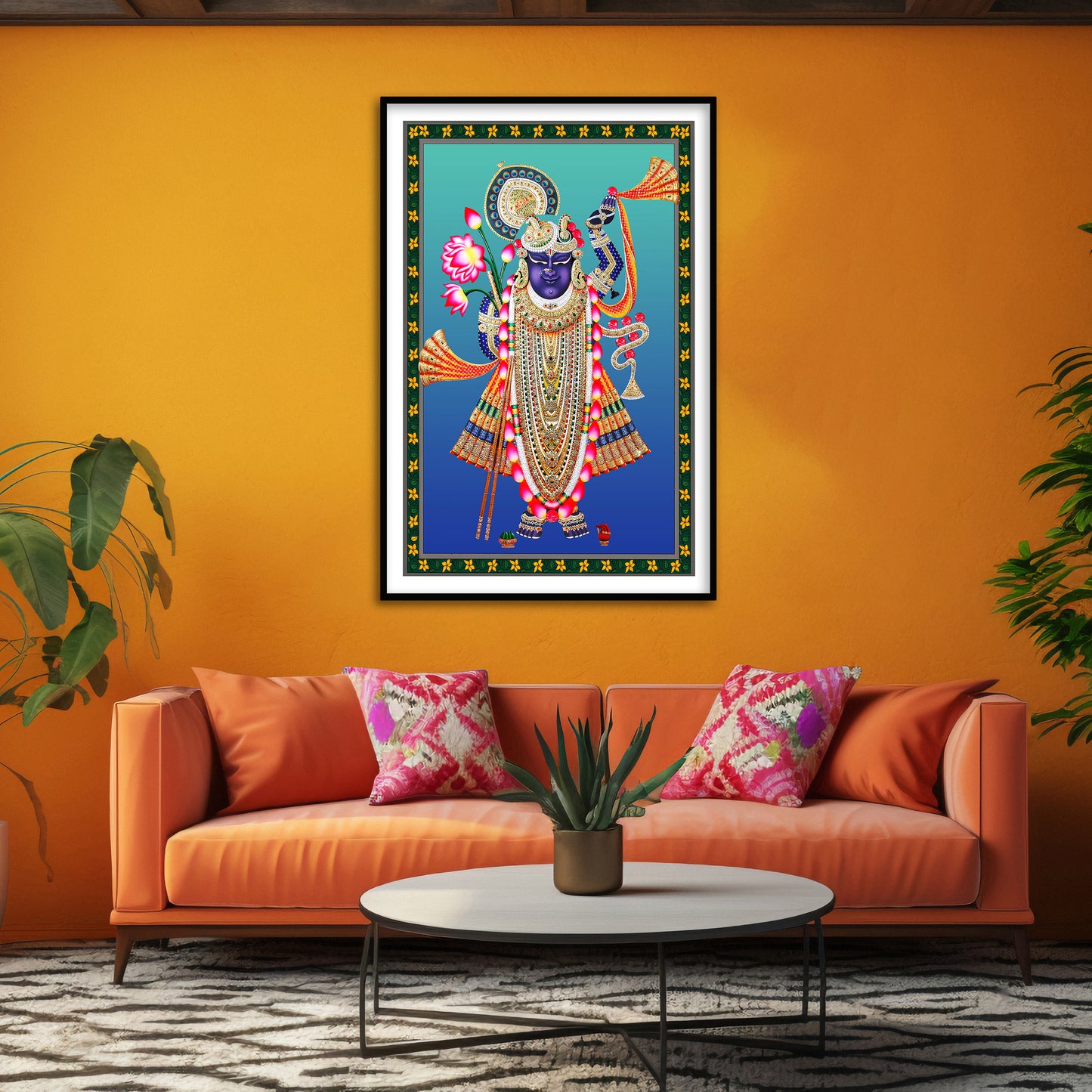 Shrinathji Divine Manifestation Pichwai Art | Indian wall art Decor