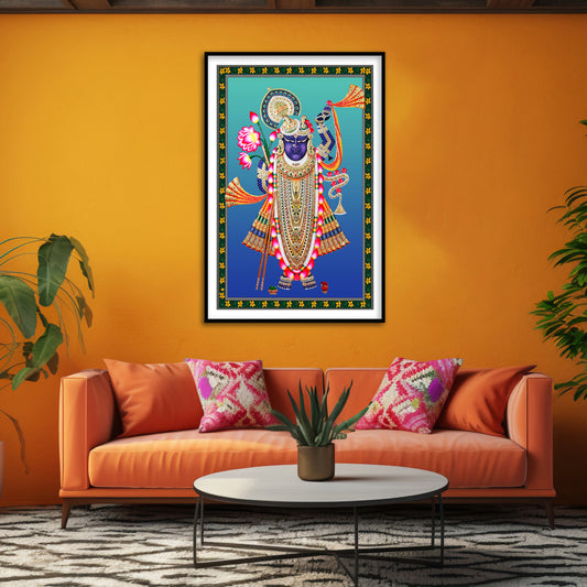 Shrinathji Divine Manifestation Pichwai Art | Indian wall art Decor