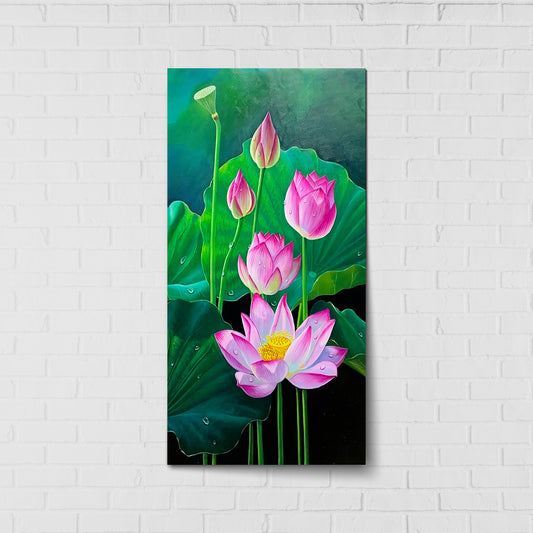 Symphony of Lotus Art | Eco-Friendly Decor for Your Home, Office, and Creative Space | Crystal wall art