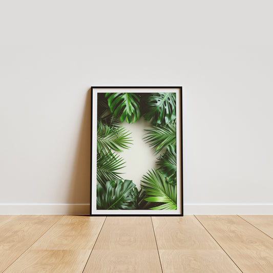 Tropical Greenery palm leaf  Canvas Portrait | Home Decor Wall Art